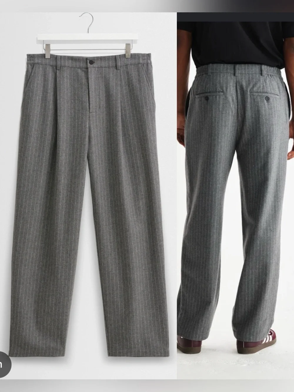WAX London Men’s Charcoal Grey Pinstripe Trousers Wool blend , size 32